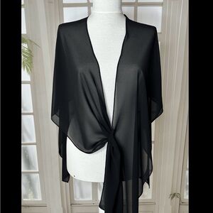 Elegant Black Sheer Women's Wrap Top